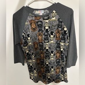 Halloween baseball style quarter length sleeve t shirt